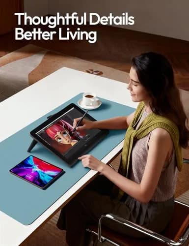 YSAGi Aquamarine PU Leather Desk Pad Protector 89.9cm x 43.2cm (35.4" x 17") | Protects Desks, Doubles as Large Mouse Pad thumbnail 3