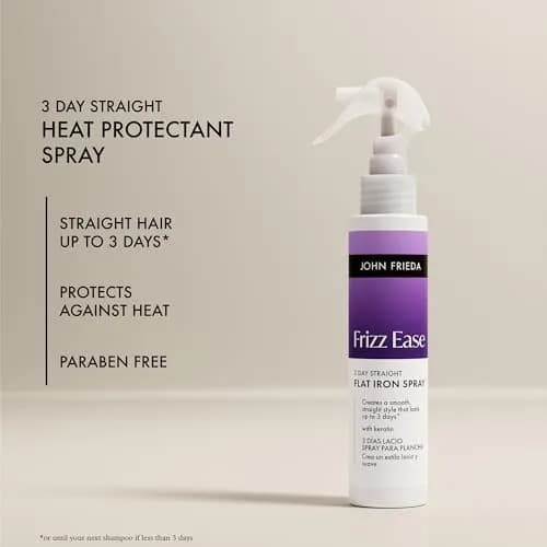 John Frieda Frizz Ease 3 Day Straight Flat Iron Spray 103ml (3.5 Fl Oz) | Heat Activated Keratin Formula for Smooth, Frizz-Free Hair thumbnail 4