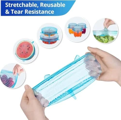 DAILY KISN Silicone Stretch Lids 12PCS | Eco-Friendly Reusable Food Covers thumbnail 3