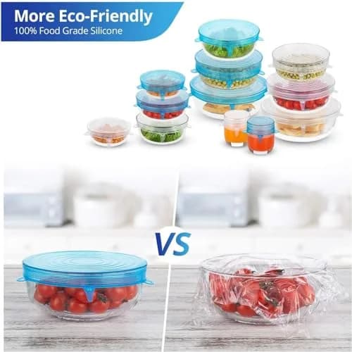 DAILY KISN Silicone Stretch Lids 12PCS | Eco-Friendly Reusable Food Covers thumbnail 4