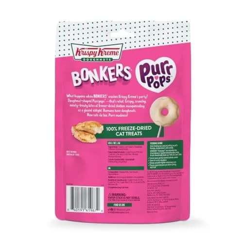 Bonkers Purrpops Krispy Kreme Edition Freeze-Dried Chicken Flavored Lollipop Cat Treats | Limited-Edition, High-Protein, All Life Stages thumbnail 9