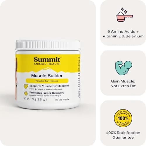 Summit Animal Health Muscle Builder Powder for Horses 90 Day Supply | Amino Acids & Vitamins Support Recovery thumbnail 8