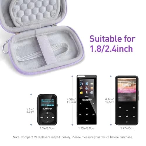 AGPTEK MP3 MP4 Player Case for 2.4'' MP3 Player with Metal Carabiner Clip | All-round Protection & Portable Design thumbnail 7