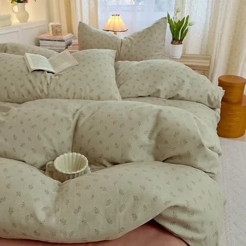 AOJIM Floral Duvet Cover Set King Size | Soft Breathable Cotton Bedding for Kids & Adults thumbnail 1