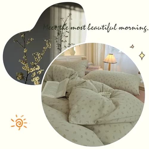 AOJIM Floral Duvet Cover Set King Size | Soft Breathable Cotton Bedding for Kids & Adults thumbnail 4