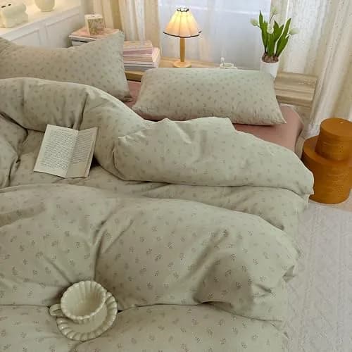 AOJIM Floral Duvet Cover Set King Size | Soft Breathable Cotton Bedding for Kids & Adults thumbnail 2