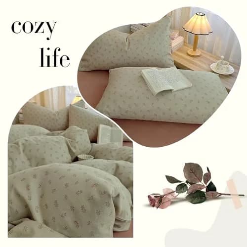 AOJIM Floral Duvet Cover Set King Size | Soft Breathable Cotton Bedding for Kids & Adults thumbnail 3