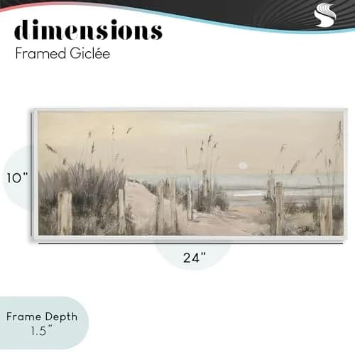 Stupell Industries | White Moon Over Ocean Framed Giclee Art 24 x 10 Inches | Coastal Nautical Decor thumbnail 4