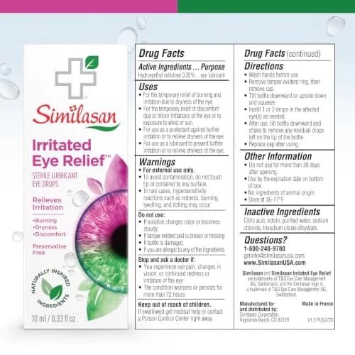 Similasan Irritated Eye Relief Drops 10ml | Naturally Inspired, Preservative-Free for Sensitive Eyes thumbnail 7