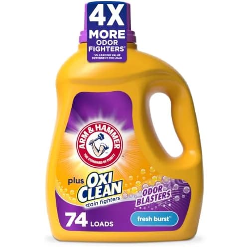 Arm & Hammer Plus OxiClean with Odor Blasters Liquid Laundry Detergent Fresh Burst 2.84 L (96.2 Fl Oz) | Fights 101+ Stains & Odors thumbnail 1