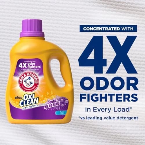 Arm & Hammer Plus OxiClean with Odor Blasters Liquid Laundry Detergent Fresh Burst 2.84 L (96.2 Fl Oz) | Fights 101+ Stains & Odors thumbnail 4