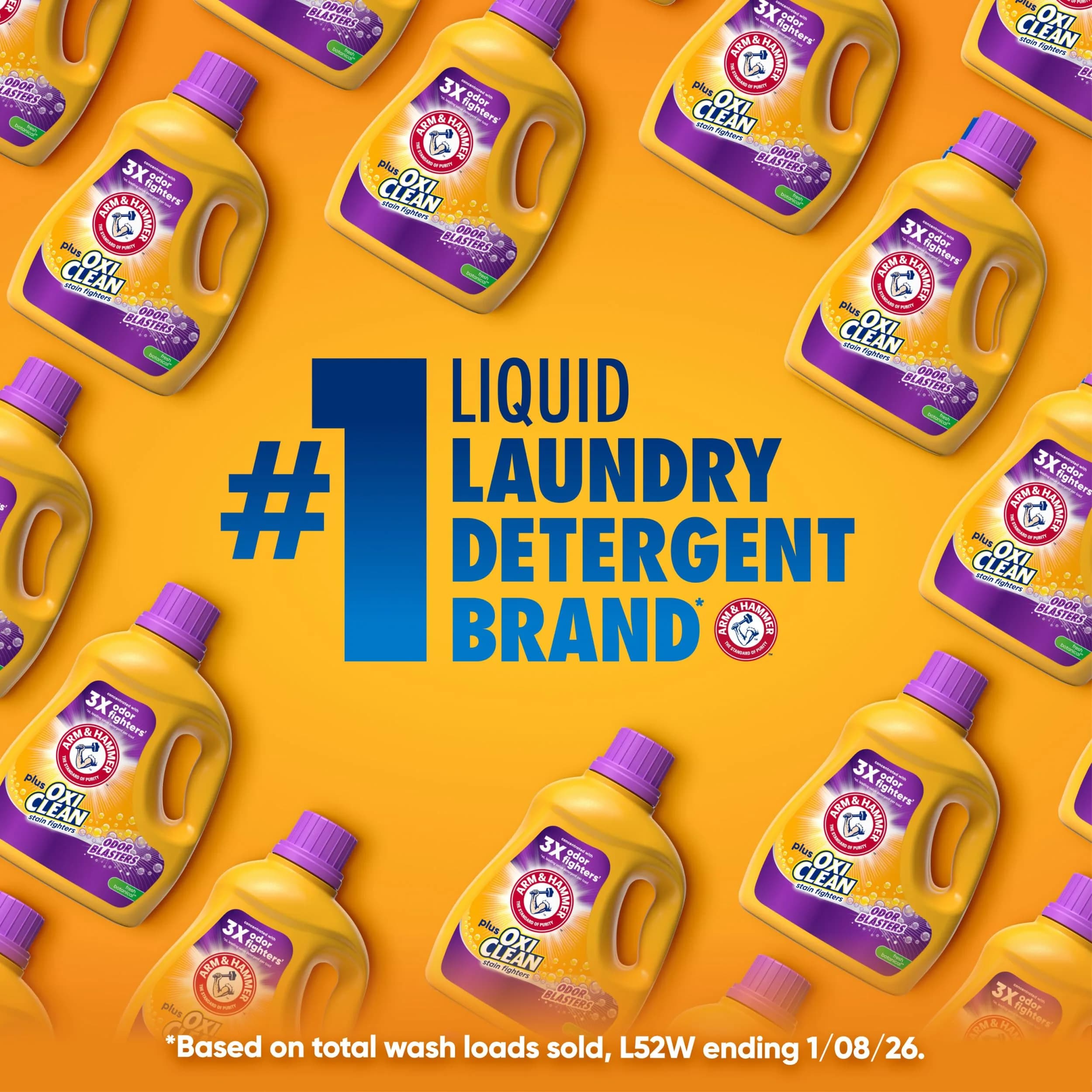 Arm & Hammer Plus OxiClean with Odor Blasters Liquid Laundry Detergent Fresh Burst 2.84 L (96.2 Fl Oz) | Fights 101+ Stains & Odors - view 2