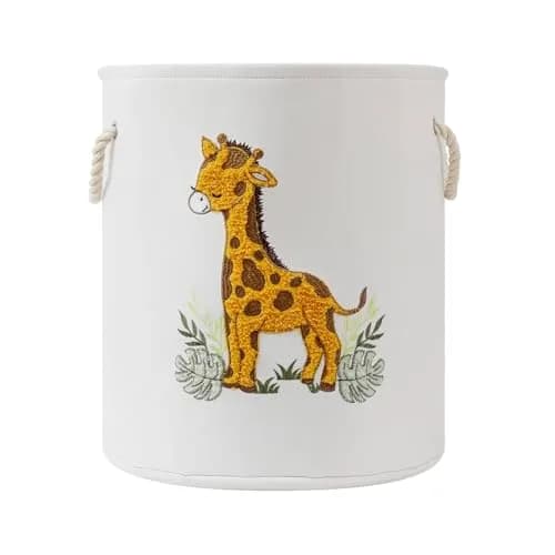 INough Kids Laundry Basket Giraffe Nursery Canvas 58L | Spacious & Foldable thumbnail 1