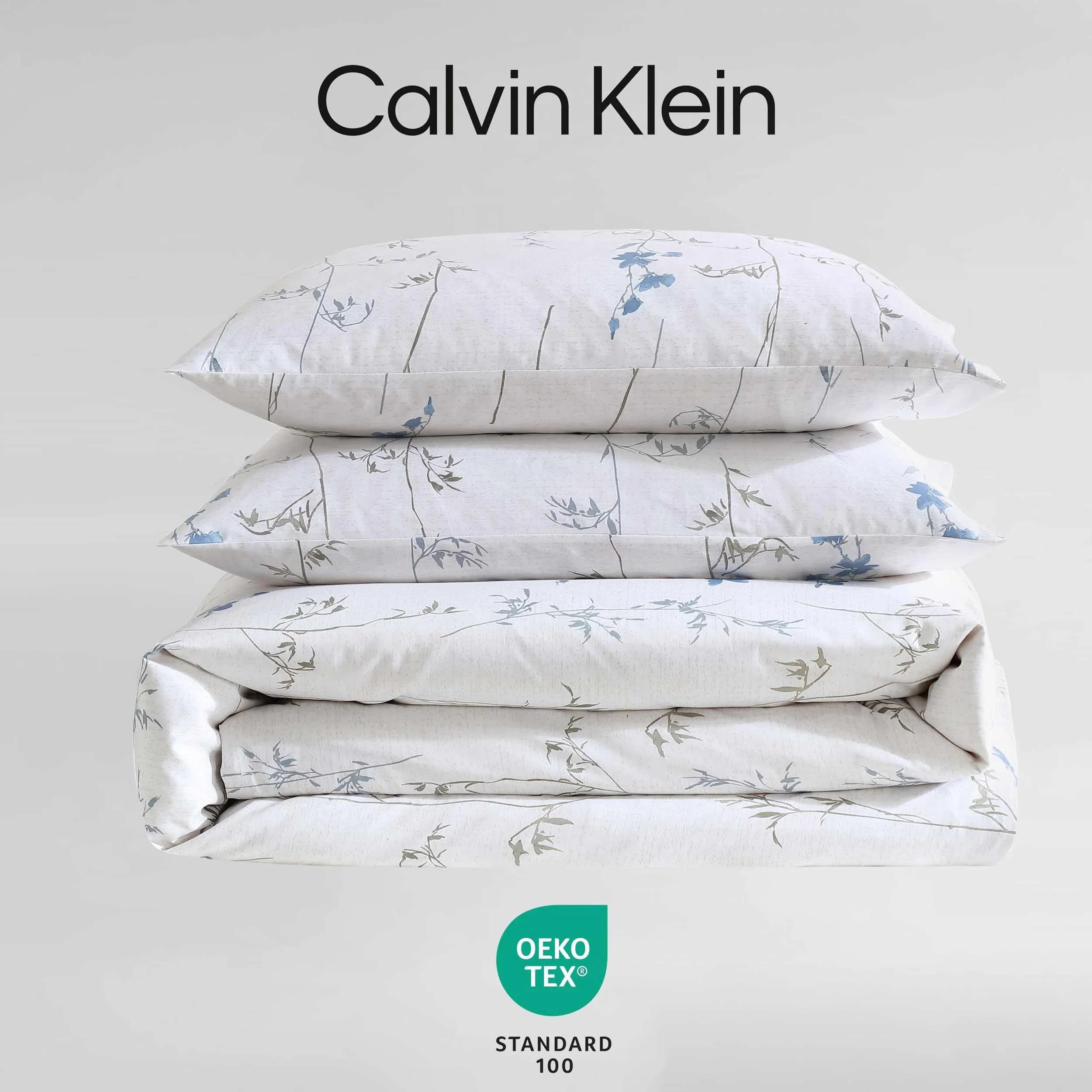 Calvin Klein Duvet Cover Set King Size | Soft Cotton, Floral Pattern, 107"W x 92"L thumbnail 6