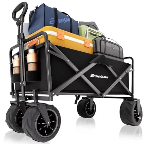 EchoSmile Utility Cart Wagon 350Lbs Capacity | Heavy Duty Foldable Garden Trolley thumbnail 1