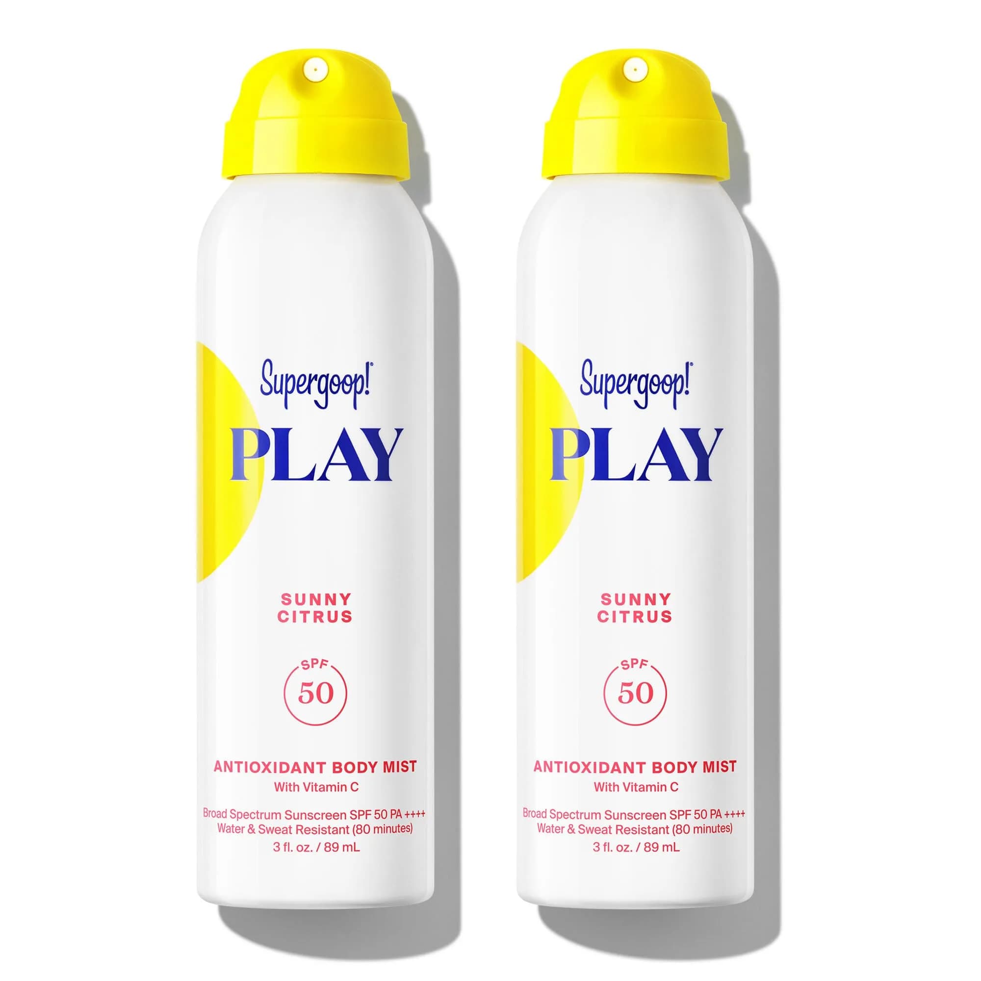 Supergoop! PLAY Antioxidant Body Mist SPF 50 PA++++ 177ml (6 Fl Oz) | Broad Spectrum Sunscreen Spray for Active Days — 3 Fl Oz