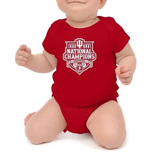 Little King NCAA Indiana Hoosiers Infant Romper-Cardinal-6 Months | Official NCAA Champions Baby Bodysuit thumbnail 1