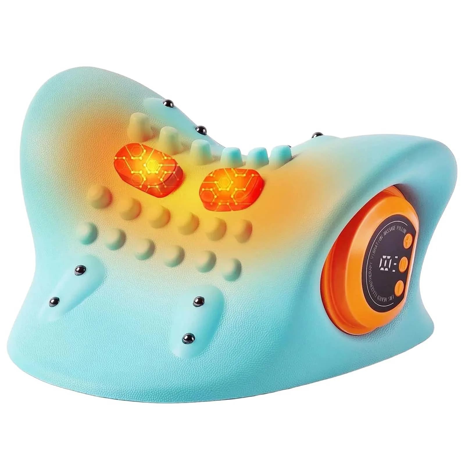 Kalamera Ergonomic Heated Neck Massager Pillow with Vibration Massage | Cordless, Heat & Deep Tissue Relief