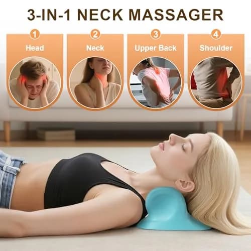 Kalamera Ergonomic Heated Neck Massager Pillow with Vibration Massage | Cordless, Heat & Deep Tissue Relief thumbnail 2
