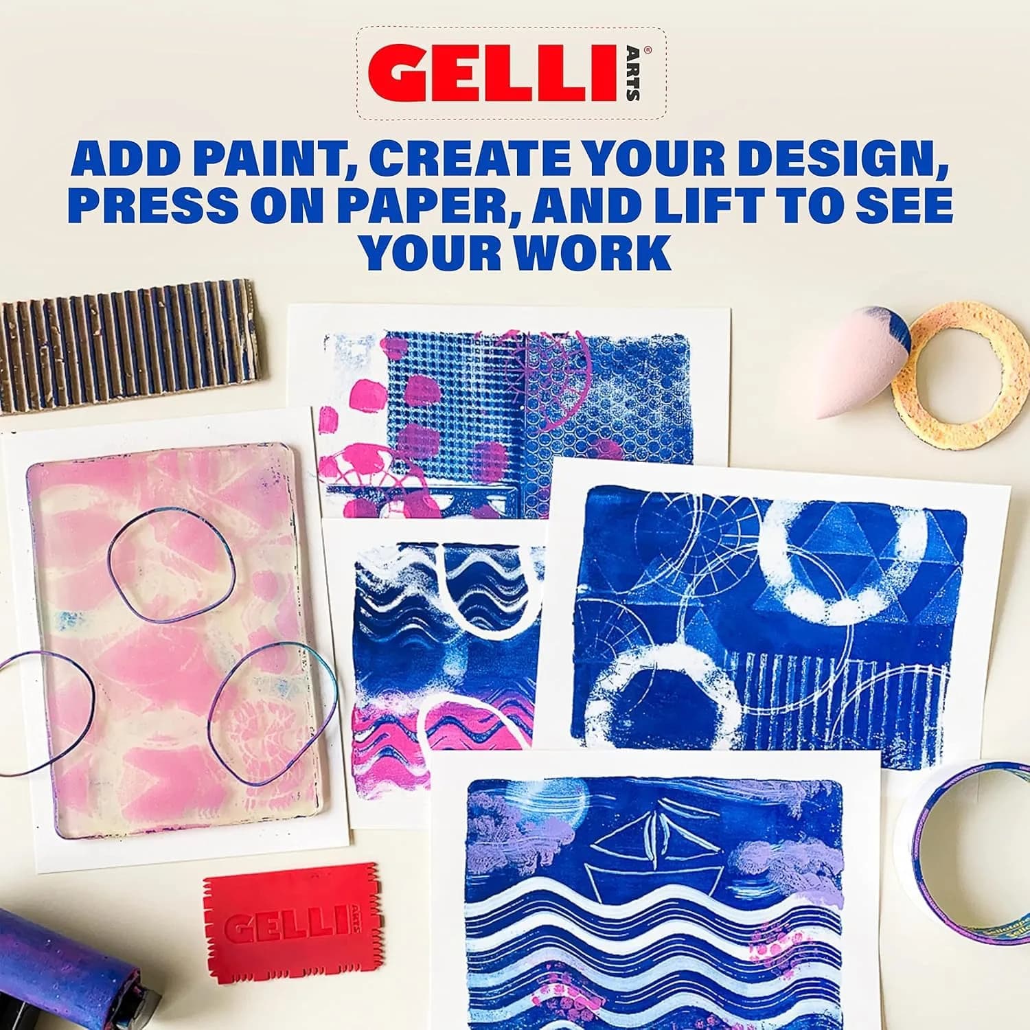 Gelli Arts Gel Printing Plate 4" x 6" | Monoprinting Made Simple for Mixed Media Art - view 5