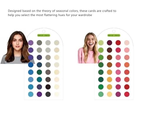 Zynoro Ultimate 12 Season Color Analysis Template Cards (Set of 2) | Portable Color Matching Guide for Outfits & Makeup thumbnail 4