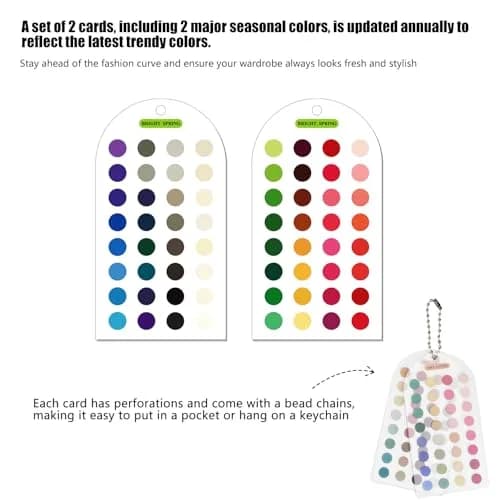 Zynoro Ultimate 12 Season Color Analysis Template Cards (Set of 2) | Portable Color Matching Guide for Outfits & Makeup thumbnail 2