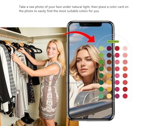 Zynoro Ultimate 12 Season Color Analysis Template Cards (Set of 2) | Portable Color Matching Guide for Outfits & Makeup thumbnail 3