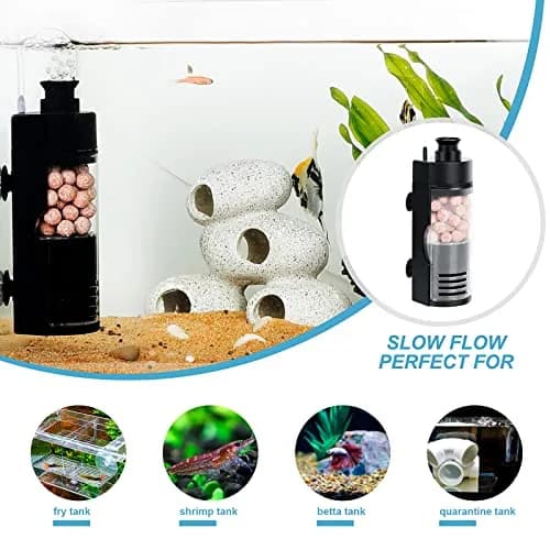hygger Aquarium Bio Sponge Filter with Ceramic Balls for 2-5 Gallon Tanks | Biological & Mechanical Filtration thumbnail 3