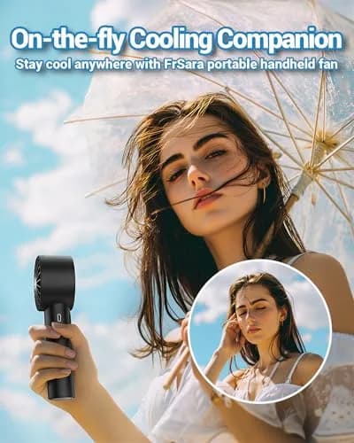 FrSara Portable Handheld Mini Fan 6-Speed 3000mAh | Whisper-Quiet Personal Cooling thumbnail 5