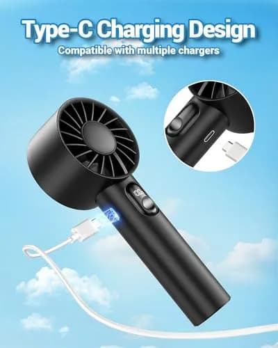 FrSara Portable Handheld Mini Fan 6-Speed 3000mAh | Whisper-Quiet Personal Cooling thumbnail 6