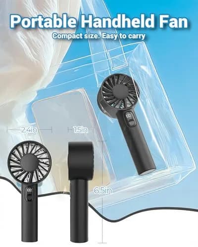 FrSara Portable Handheld Mini Fan 6-Speed 3000mAh | Whisper-Quiet Personal Cooling thumbnail 7