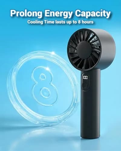 FrSara Portable Handheld Mini Fan 6-Speed 3000mAh | Whisper-Quiet Personal Cooling thumbnail 3
