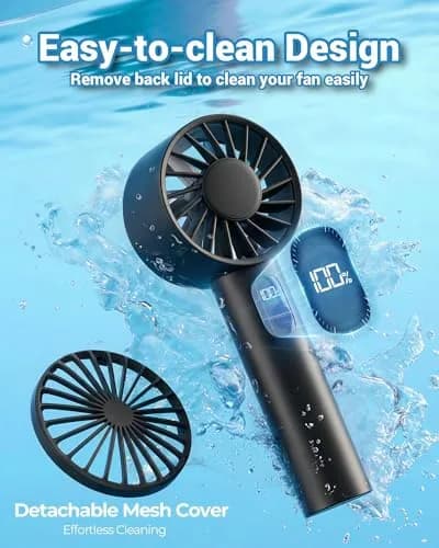 FrSara Portable Handheld Mini Fan 6-Speed 3000mAh | Whisper-Quiet Personal Cooling thumbnail 4