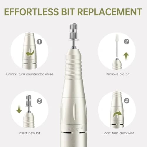 HQMPHQ Professional Nail Drill 45000RPM Rechargeable Electric Nail File | Whisper-Quiet Operation thumbnail 5