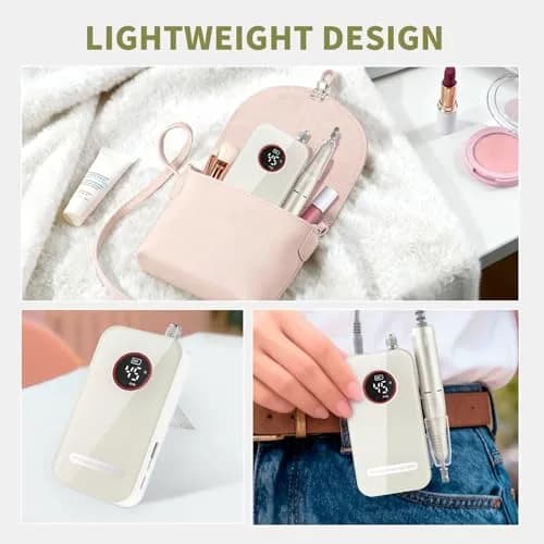 HQMPHQ Professional Nail Drill 45000RPM Rechargeable Electric Nail File | Whisper-Quiet Operation thumbnail 8