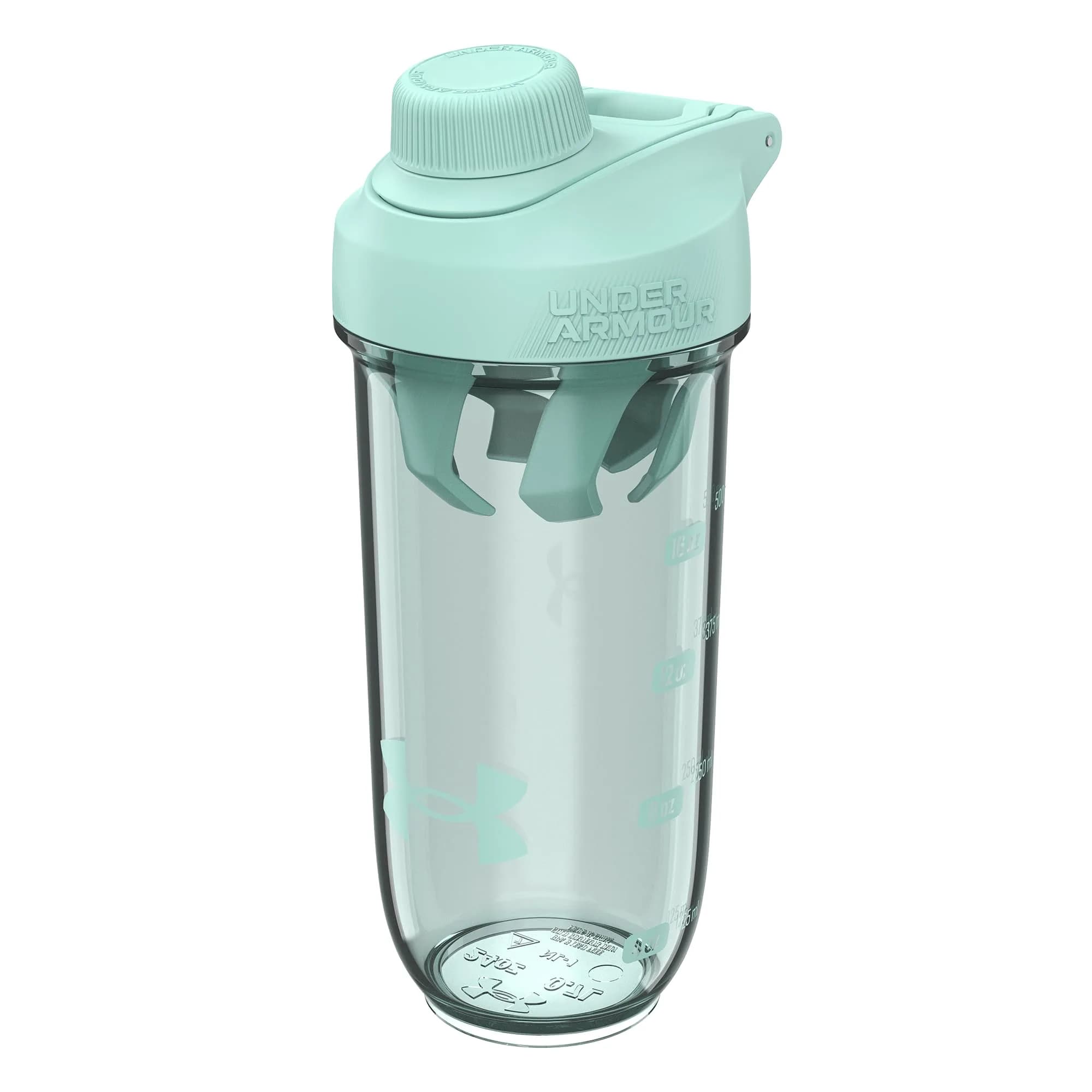 Under Armour 24oz Clarity Shaker Bottle Refresh Mint | Leak-Proof, Recycled Material, Easy to Clean — Refresh Mint/Refresh Mint