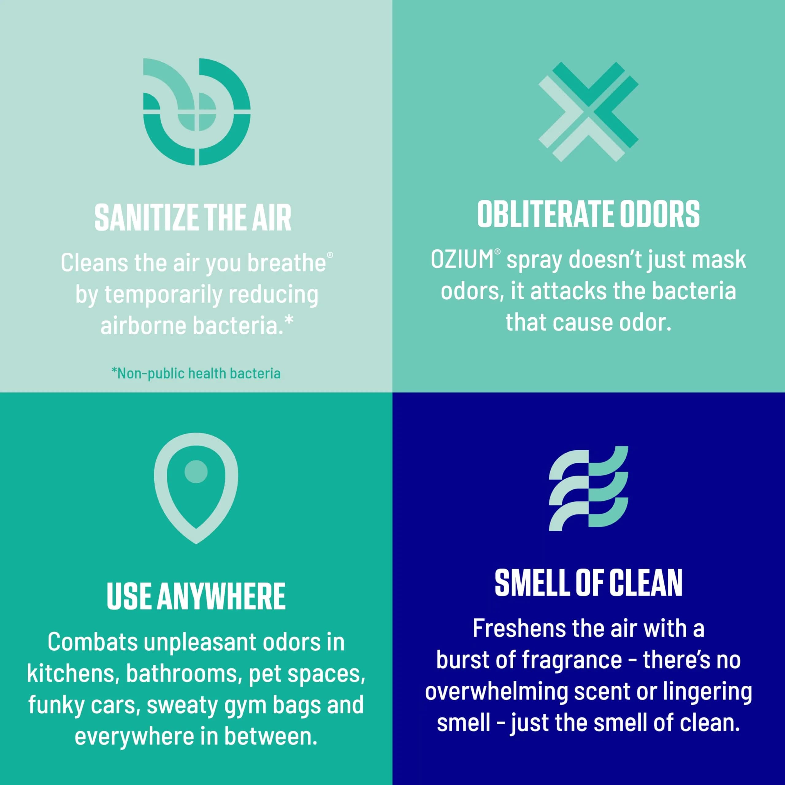 Ozium Outdoor Essence Scent Air Sanitizer Spray, 8 Ounce (Pack of 1) | Eliminates Odors, Reduces Airborne Bacteria - view 3