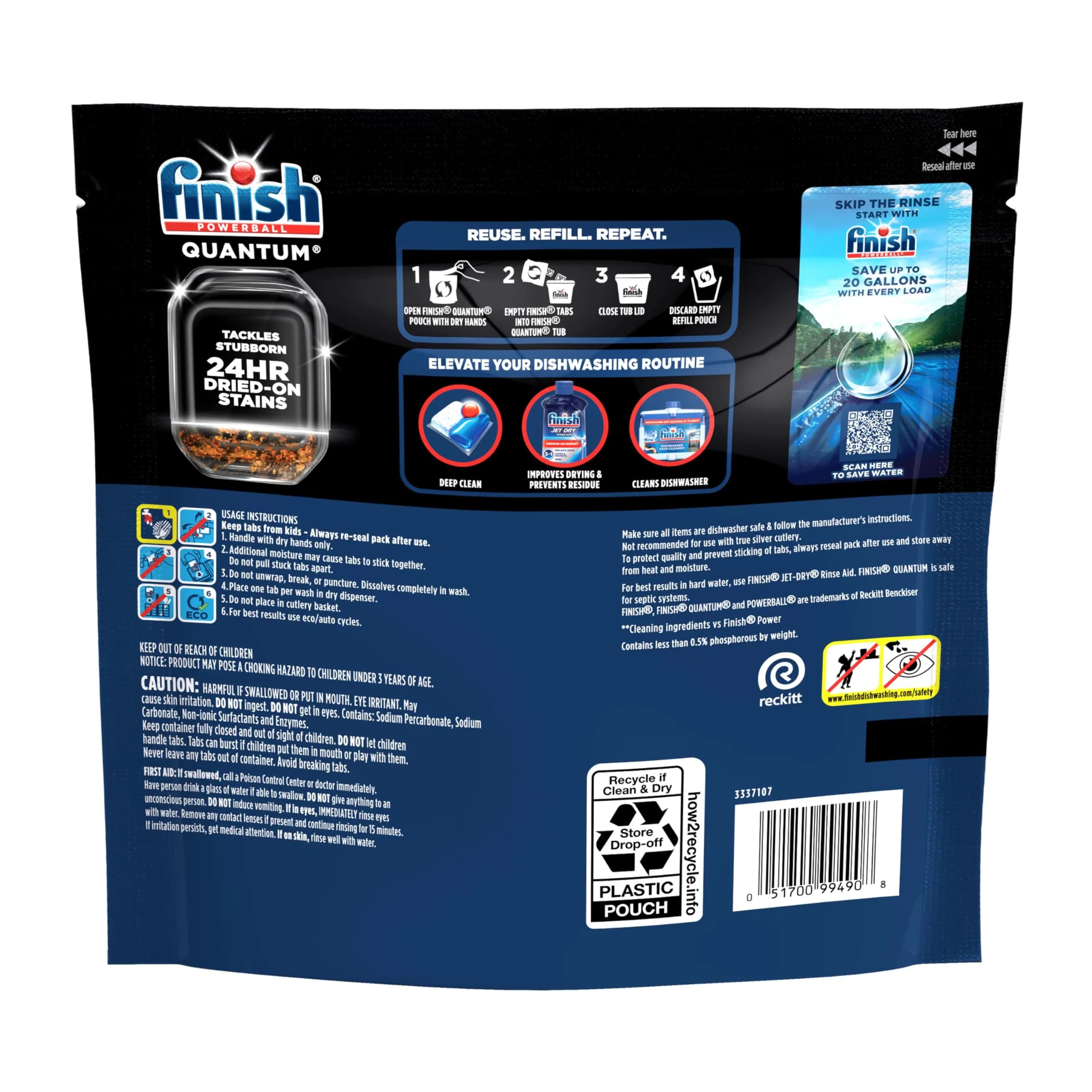 Finish Quantum Dishwasher Pods 100 Count | 24-Hour Dried-On Stain Removal - view 9