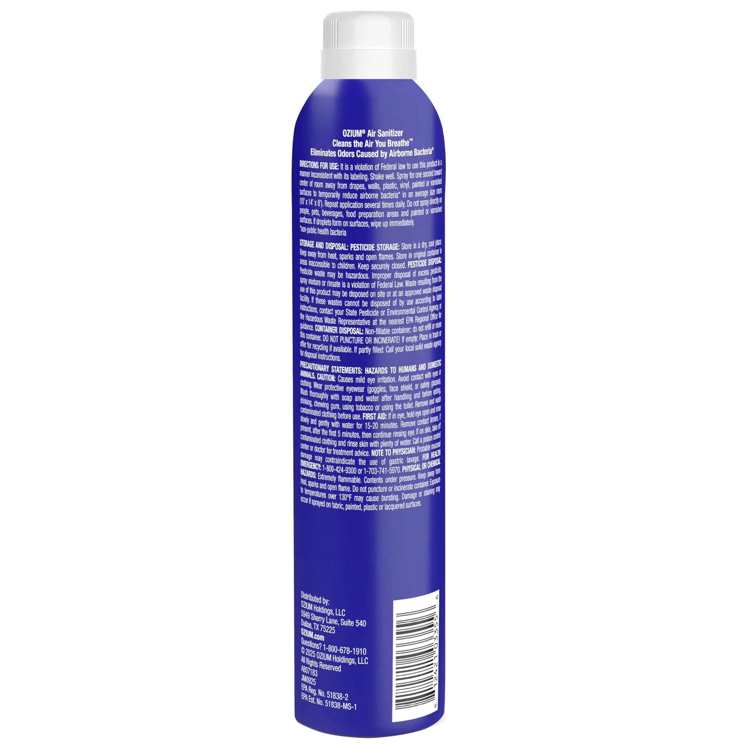 Ozium Air Sanitizer Spray, 237ml (8 Fl Oz) | Eliminates Odors & Sanitizes Air - view 8