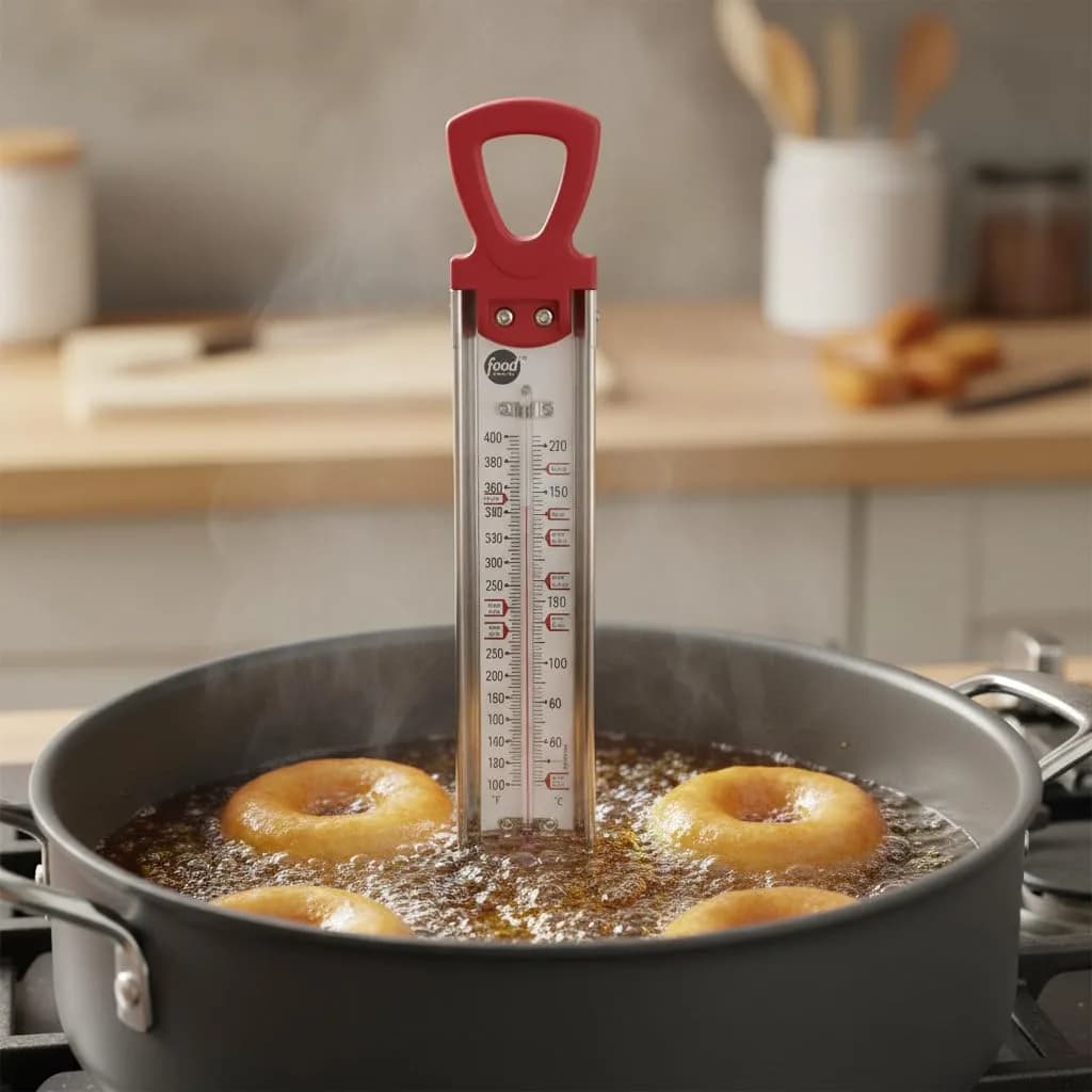 Taylor Food Network Stainless Steel Candy & Deep Fry Thermometer - Red | Accurate Temperature Control for Confectionery & Frying - view 5