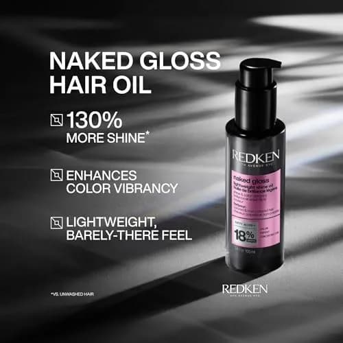 Redken Naked Gloss Lightweight Shine Hair Oil 1.6 Fl Oz (47 ml) | Professional Shine & Heat Protection thumbnail 2