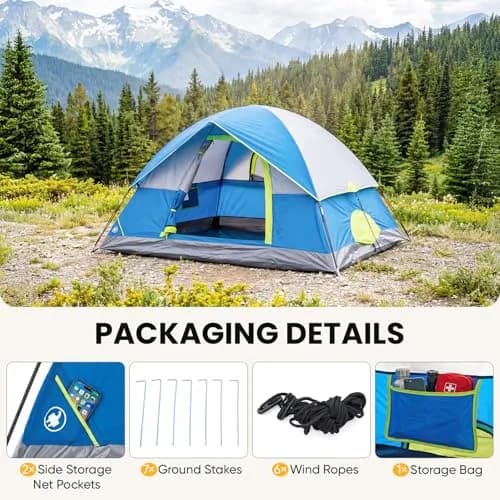 NEWBULIG Camping Tent 2 Person | Waterproof Dome Structure, Quick Setup, Lightweight for Outdoor Adventures thumbnail 3