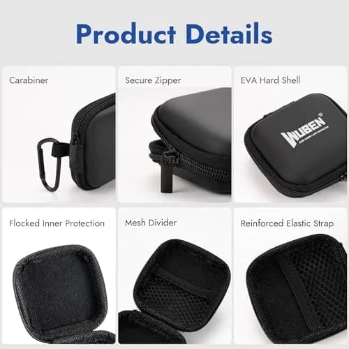 WUBEN G5 Flashlight Holster, EDC Portable Mini Flashlight Pouch 75*75*30mm | Water-Resistant EVA Storage Case with Carabiner Clip thumbnail 3