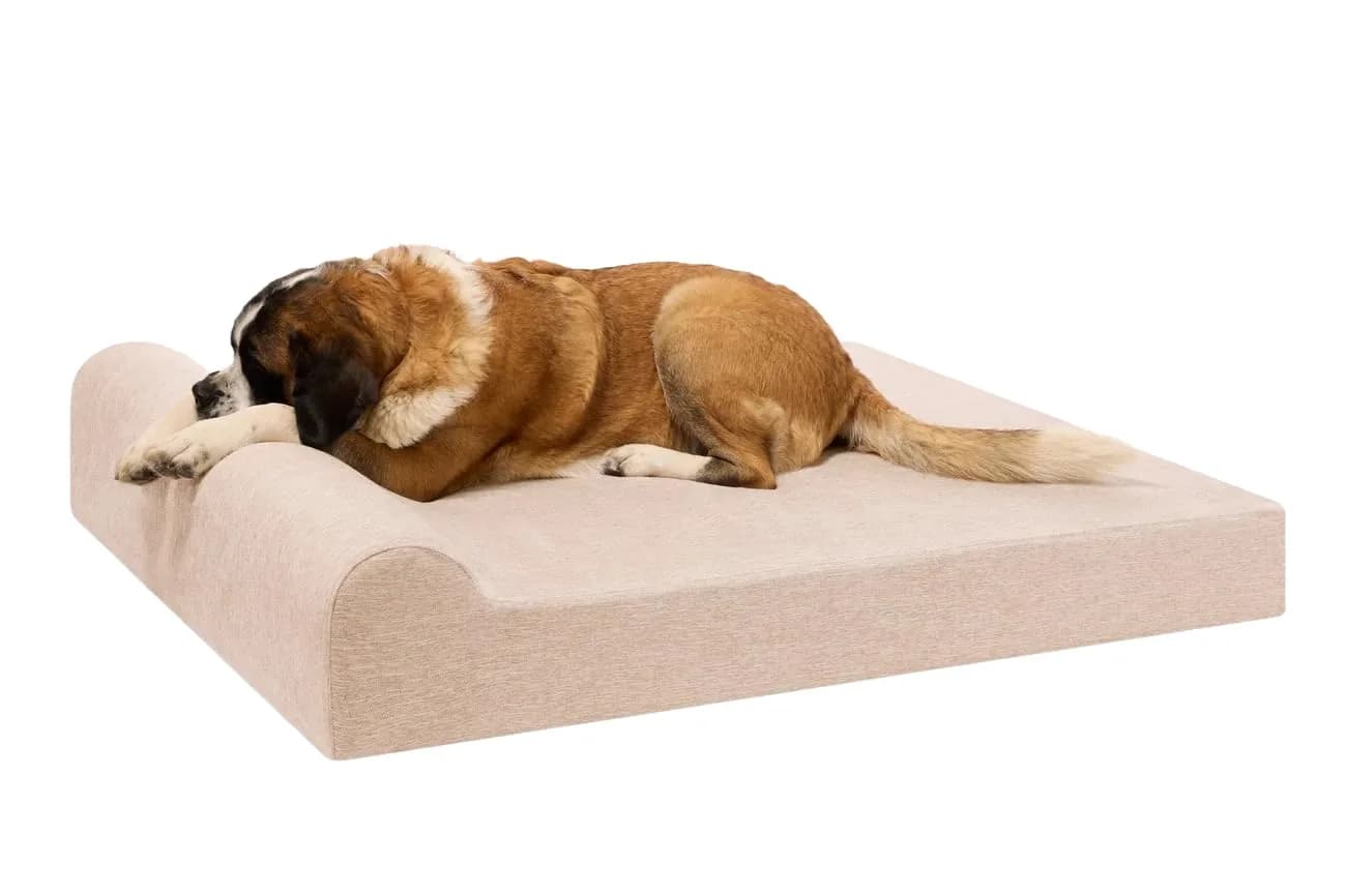 Big Barker Giant Orthopedic Dog Bed - 7" Pillow Top with Headrest - 100-300 lbs - Memory Foam for Joint Pain & Arthritis - Washable - 60"x48"x7"