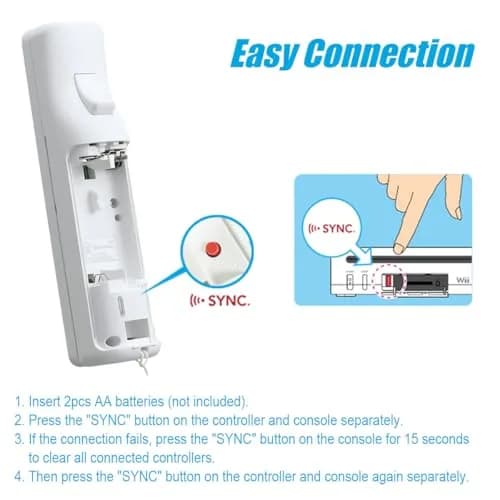 TIANHOO Wii Controller 2 Pack | Precise Motion-Sensing, Upgraded Version for Wii/Wii U, White (≤120 chars) thumbnail 6
