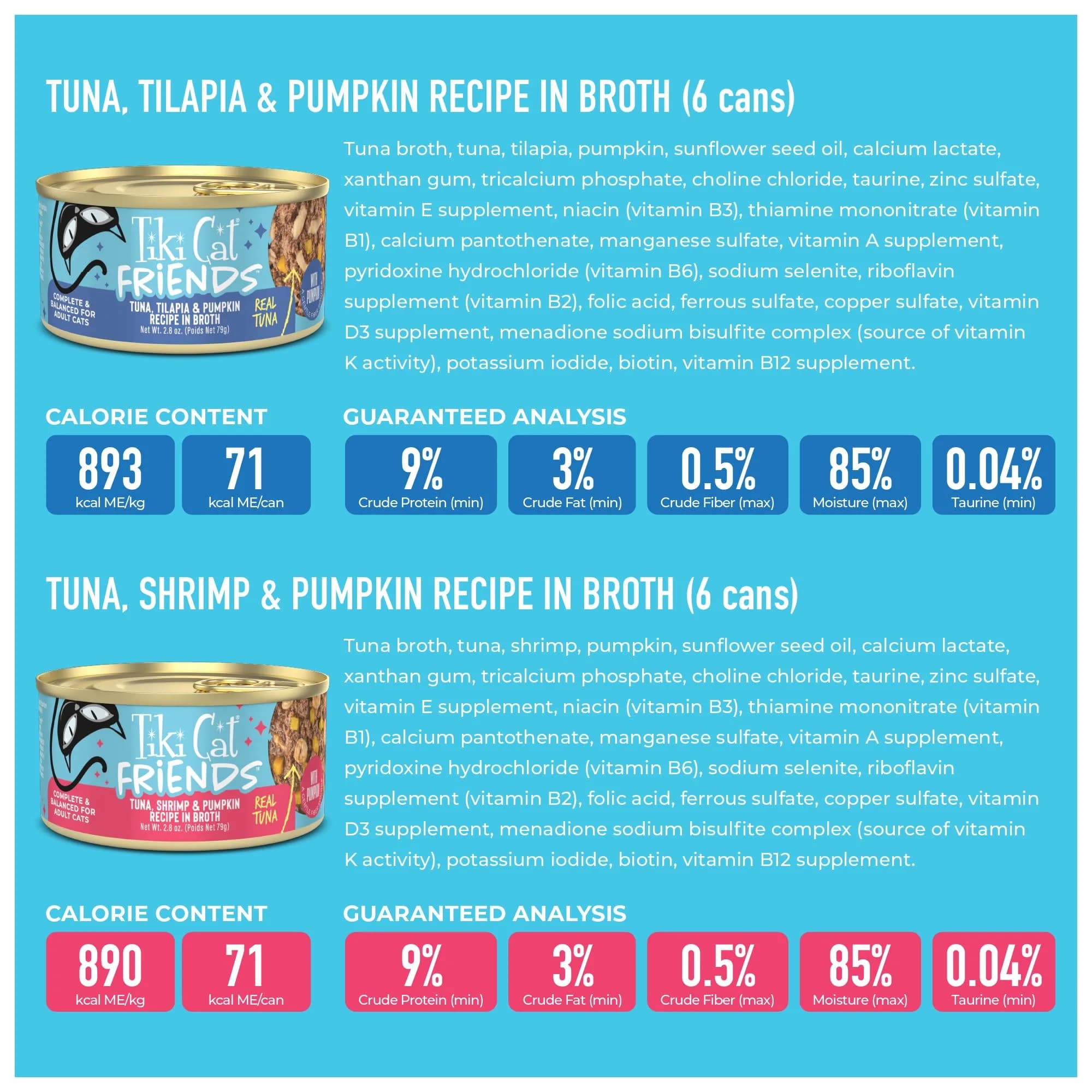 Tiki Cat Friends Wet Cat Food, Tuna Favorites, 2.8oz, 36ct | Grain-Free, High Moisture, Protein-Rich thumbnail 3