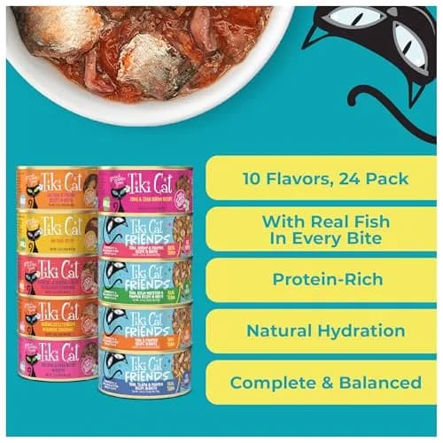 Tiki Cat Wet Cat Food Mega Pack, Seafood Selects, 2.8 oz (24) | Protein-Rich, Grain-Free, Hydrating thumbnail 6