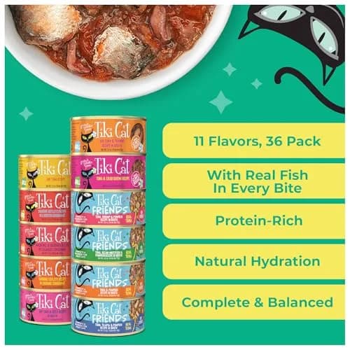 Tiki Cat Wet Cat Food Mega Pack, Seafood Selects Variety Pack, 2.8 oz (36) | Protein-Rich, Grain-Free, Hydrating for Cats thumbnail 6