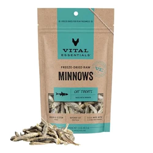 Vital Essentials Freeze Dried Minnows Cat Treats 1.5 oz (42.5 g) | Single Ingredient Raw Protein thumbnail 1