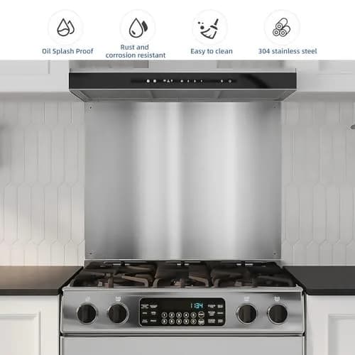 Generic 24 x 36-inch Reversible Stainless Steel Backsplash | Splatter Guard for Kitchen Walls thumbnail 4